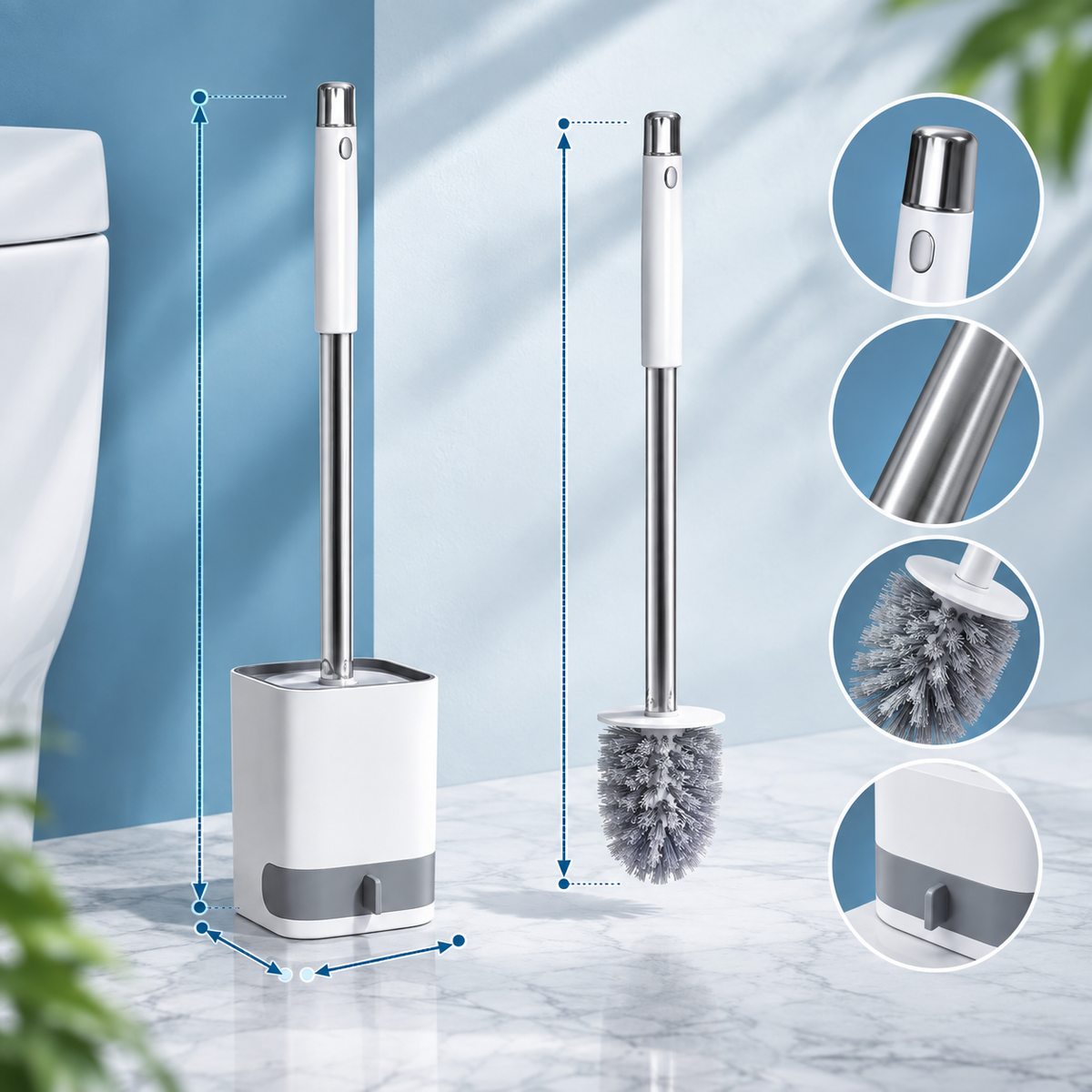 Drain Base Toilet Cleaning Brush