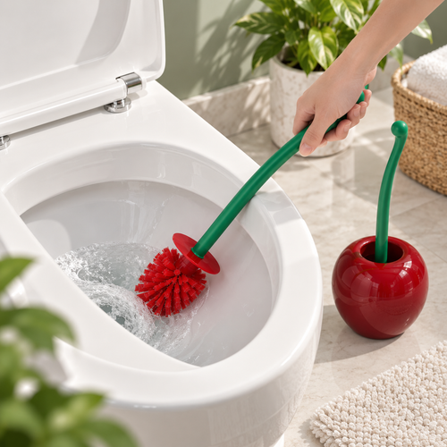 Cherry-Shaped Toilet Brush Set