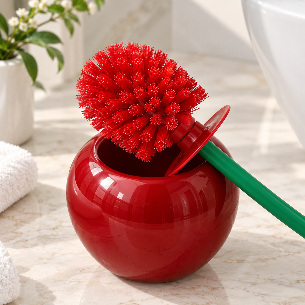 Cherry-Shaped Toilet Brush Set