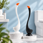 Swan-Shaped Toilet Brush Set