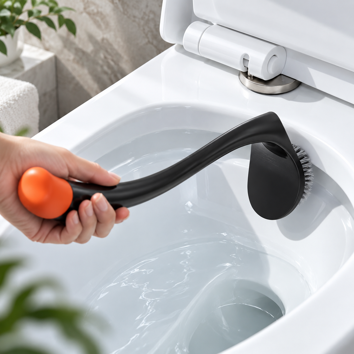 Swan-Shaped Toilet Brush Set