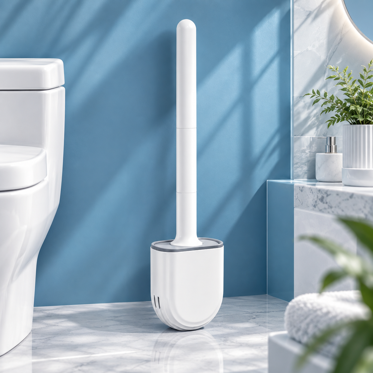 Wall-Mounted Silicone Toilet Brush
