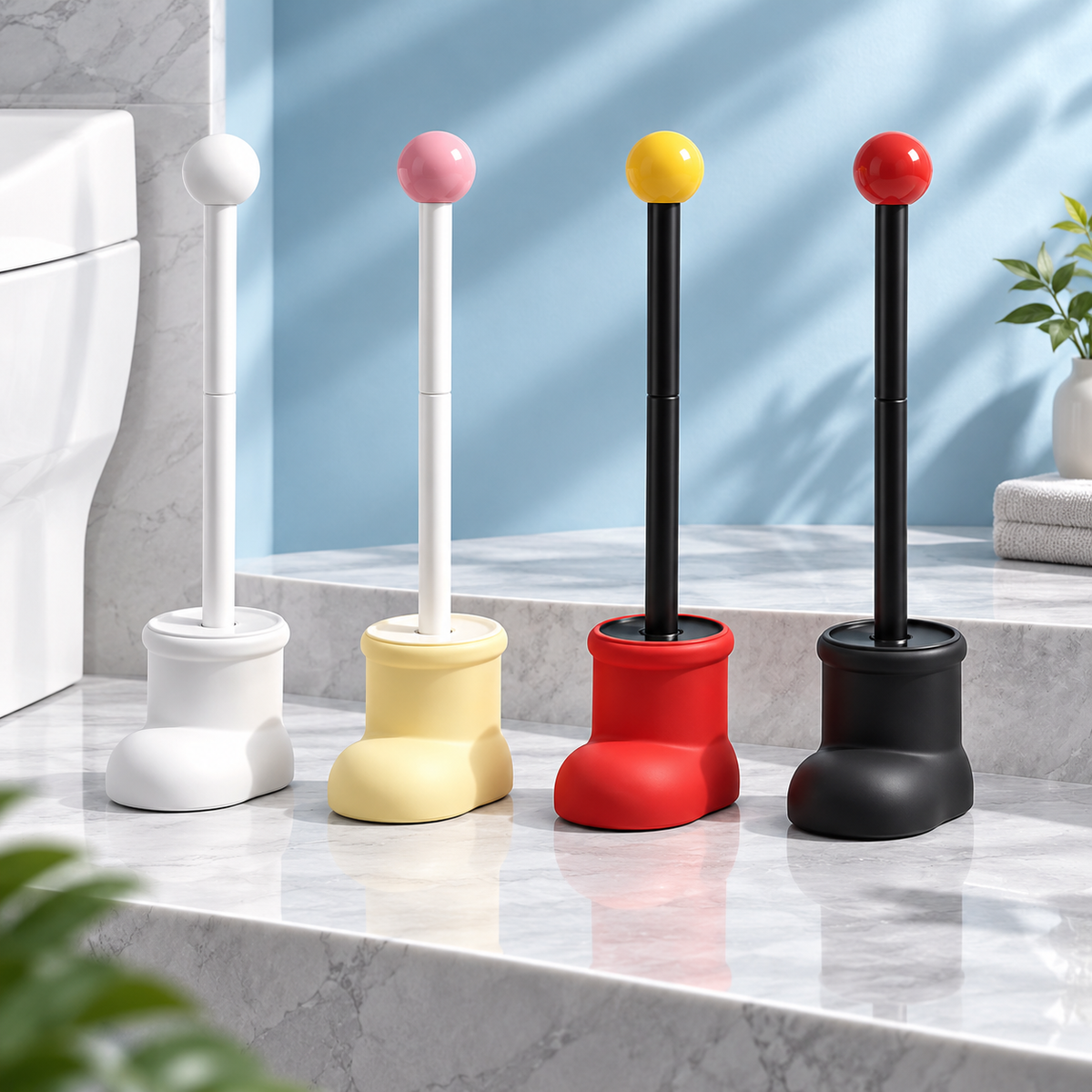 Creative Boot Toilet Brush Set