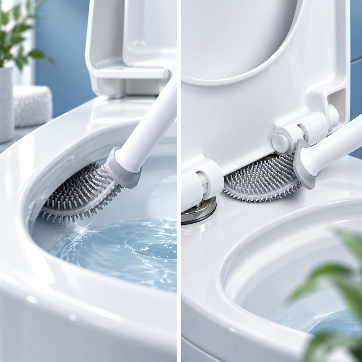 Wall-Mounted Silicone Toilet Brush
