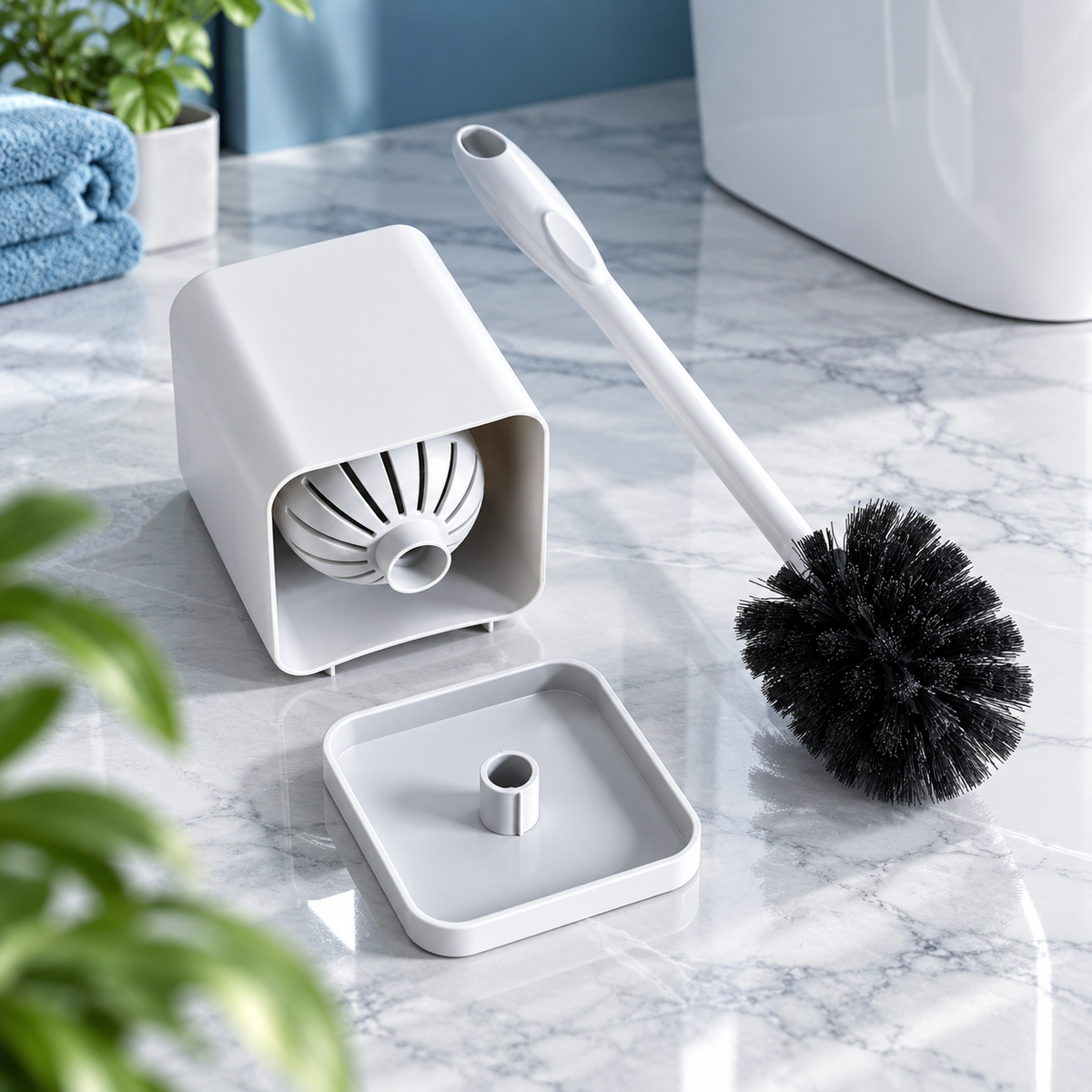 Wall-Mounted Bristle Toilet Brush